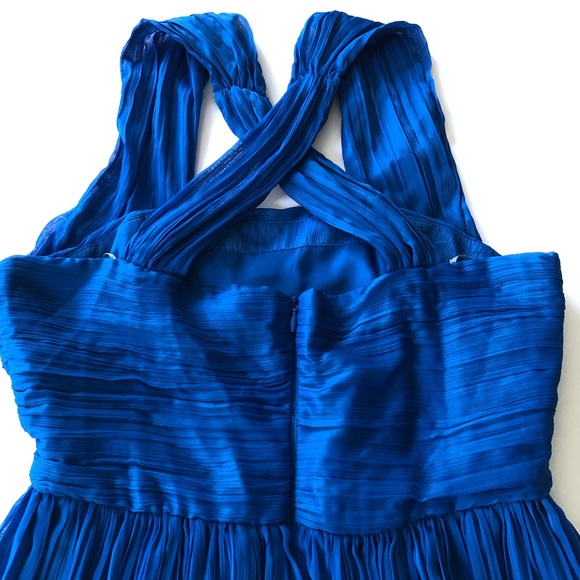 NWOT BB Dakota Chiffon Evening Cocktail Dress Royal Blue never worn size 6 - Picture 3 of 16